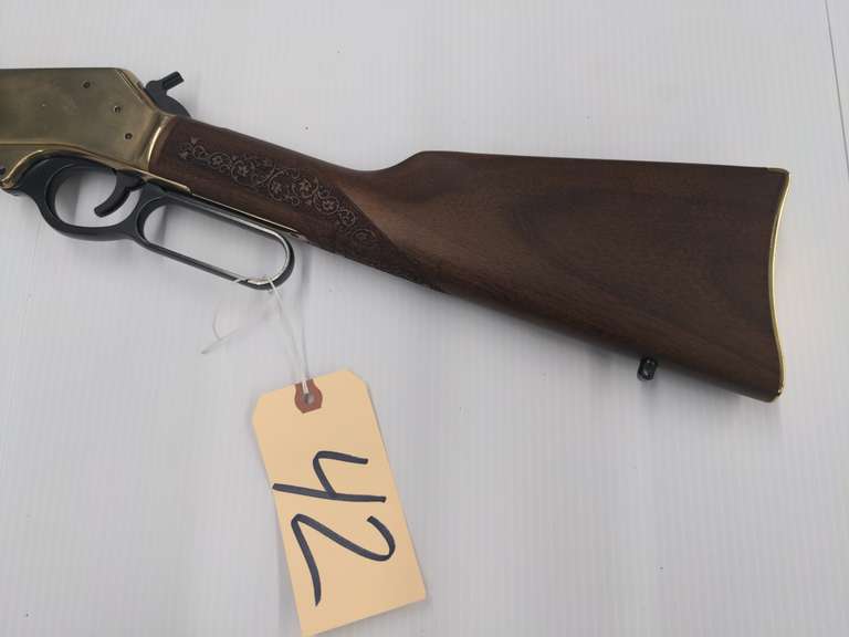 Henry Brass Lever Action .45-70 Gov't, Ornate Stock & Foregrip, 20" Round Barrel, Tube Fed, Model H024-4570, Serial # 4570SG10245
