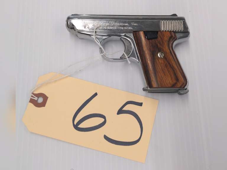 Jennings Firearms Inc Model J-22, 22LR Semiautomatic Pistol, 1 Magazine, Chrome Finish, Wood Grips