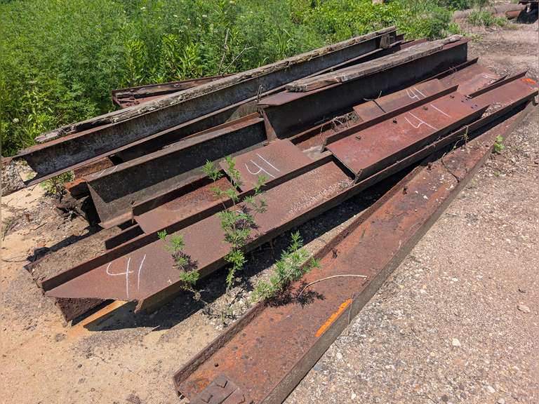 I-Beams: approx. 17 assorted 10’-15’ lengths with assorted webs and flanges