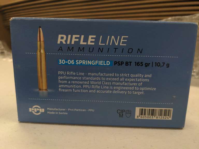 (20) Rounds of Rifle Line 30-06 Springfield 165 Grin