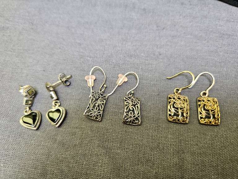 3 Pairs of Sterling Earrings