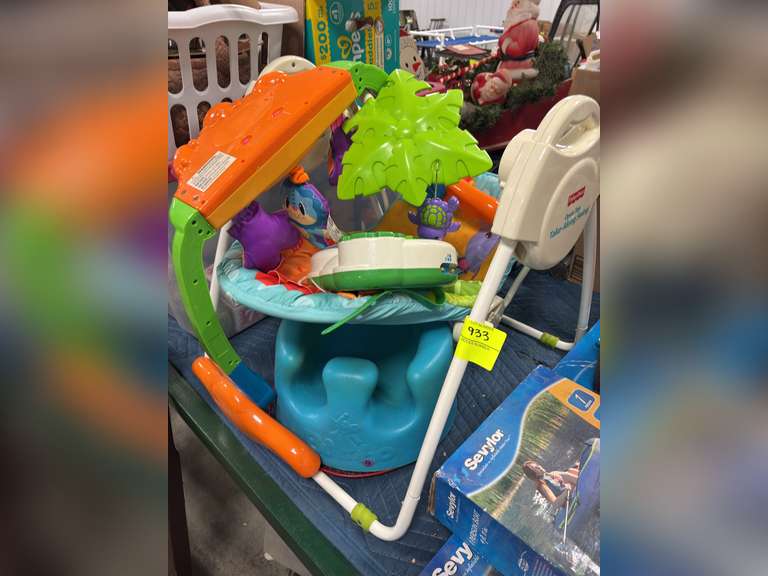 Take along fisher price swing with bumbo chair, and other fisher price toys