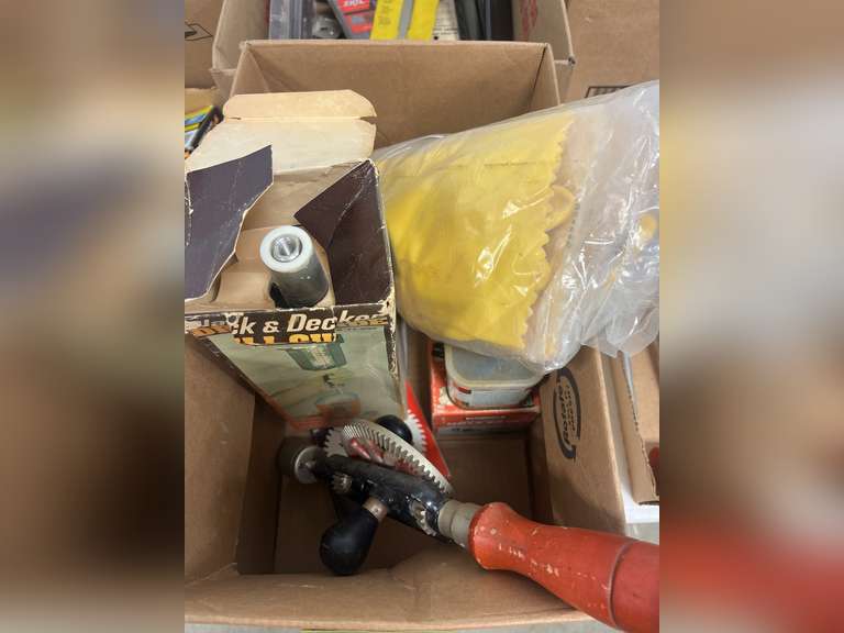 Gloves, drill bits, etc