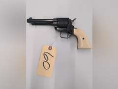 Heritage Rough Rider 22LR Single Action Revolver, 6 Shot, Synthetic Ivory Grips, Engraved Cylinder, Safety, Serial # E95736