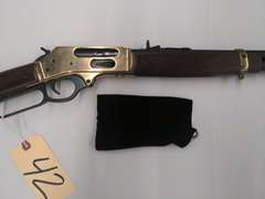 Henry Brass Lever Action .45-70 Gov't, Ornate Stock & Foregrip, 20" Round Barrel, Tube Fed, Model H024-4570, Serial # 4570SG10245