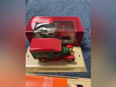 6 model matchbox collectible trucks & Coca-Cola train accessory