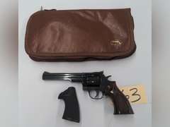 Dan Wesson Arms, .357 Magnum Double Action Revolver, 6 Shot, Checkered Wood Grips, "Presentation Grips & DWA Case, Serial # 1746328