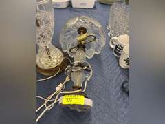 Vintage Victorian Crystal Table Lamp, Vintage Catco Italian Cut Glass Table Lamp