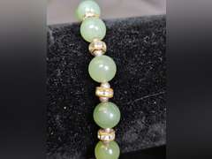 Sterling Clasp & Jade Bracelet & Earring Set