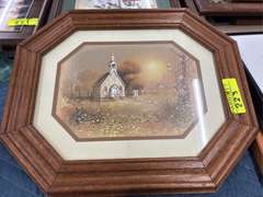 Hummingbird Print & White Church Octagon Shaped Print