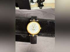 GUCCI Moon Pahe Men's Watch, Swiss Made, Black Leather Band, Quartz Movement