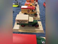 6 model matchbox collectible trucks & Coca-Cola train accessory