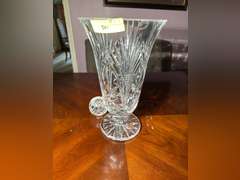 Large Waterford vase with damage around lip