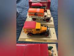 6 model matchbox collectible trucks & Coca-Cola train accessory