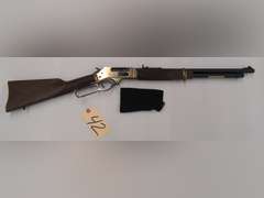 Henry Brass Lever Action .45-70 Gov't, Ornate Stock & Foregrip, 20" Round Barrel, Tube Fed, Model H024-4570, Serial # 4570SG10245