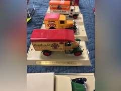 6 model matchbox collectible trucks & Coca-Cola train accessory