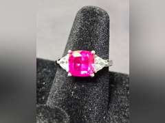 Sterling Silver & Red Stone Ring