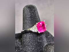 Sterling Silver & Red Stone Ring