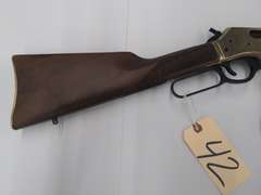 Henry Brass Lever Action .45-70 Gov't, Ornate Stock & Foregrip, 20" Round Barrel, Tube Fed, Model H024-4570, Serial # 4570SG10245