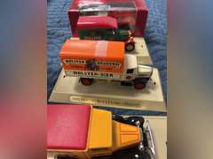 6 model matchbox collectible trucks & Coca-Cola train accessory