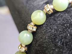 Sterling Clasp & Jade Bracelet & Earring Set