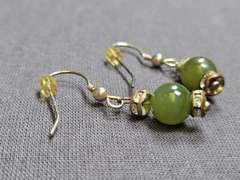Sterling Clasp & Jade Bracelet & Earring Set