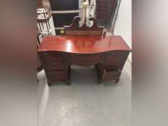 Cherry desk with attachable mirror on back