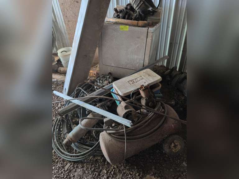 Scrap Metal Pile, Dryer, Car Parts, Air Compressor, Wiring