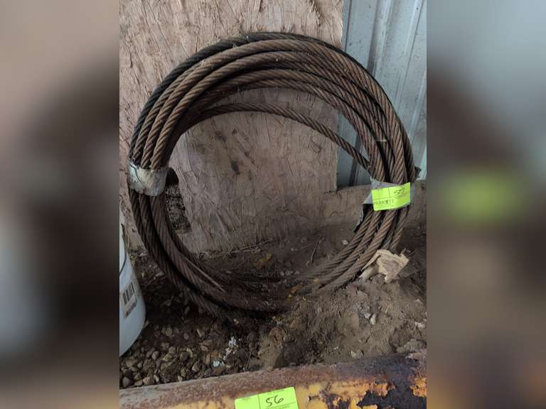 Partial spool / Coil of Approximately 1" Braided Wire Cable