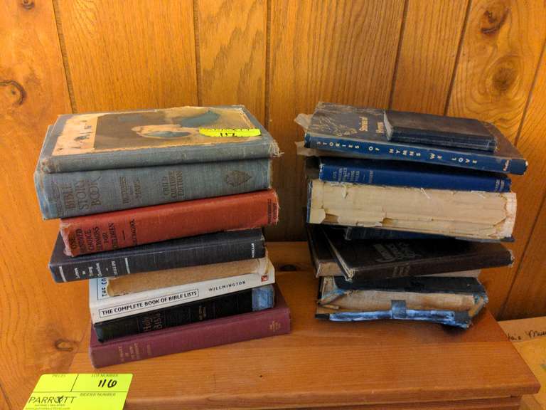 Two stacks of religious books