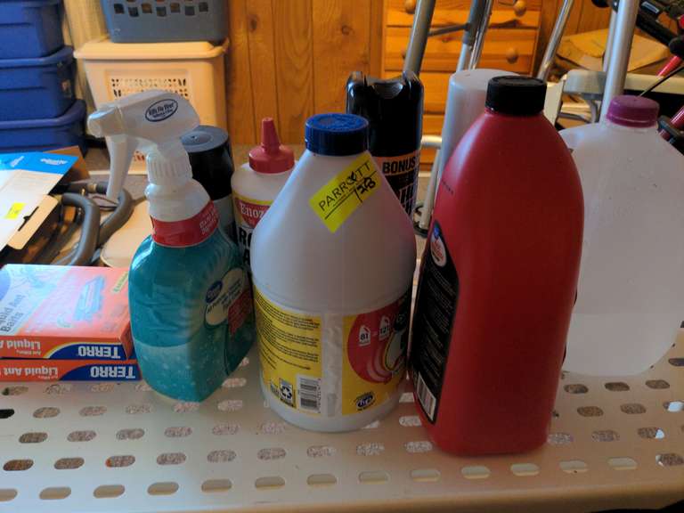 Shelf tier of cleaning supplies/bug control ( shelf not included)