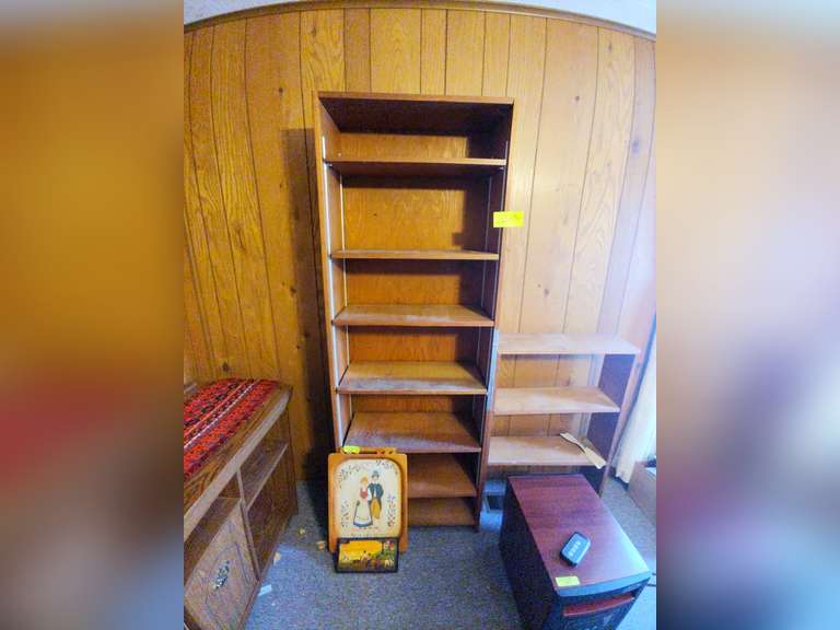 7 tier wooden shelf and 2 tier wooden shelf