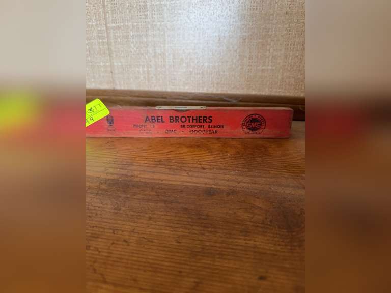 Abel Brothers, Bridgeport IL Case wooden level