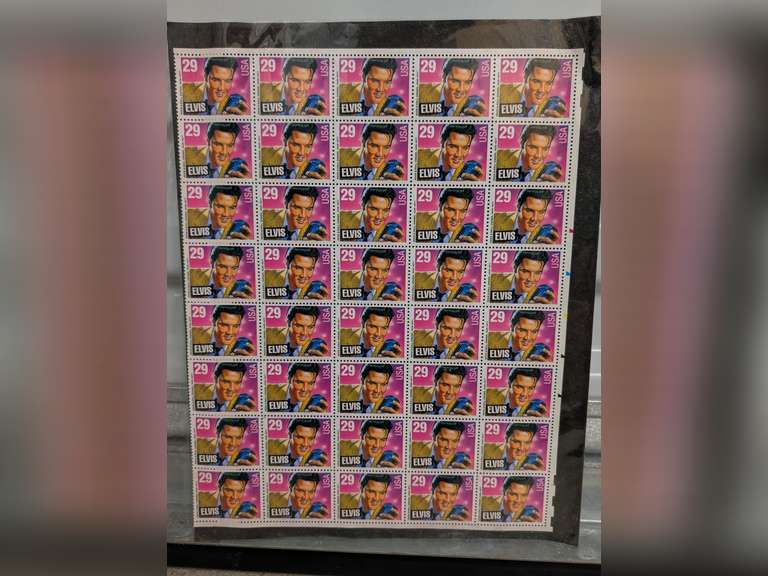 Sheet of 40 - 29 Cent Elvis Stamps - 1992 Series