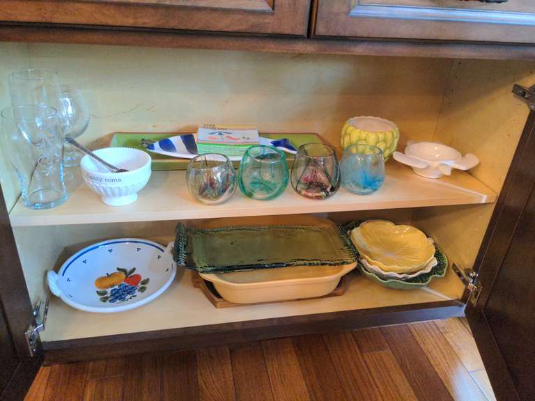 Glass ware, ceramic baking dish, serving pieces