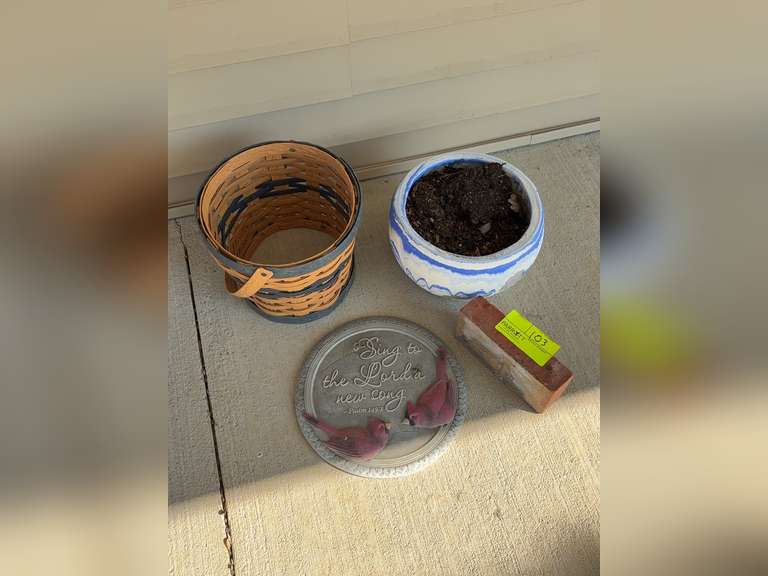 Assortment of various landscape decor items