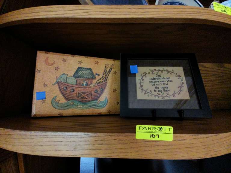 Noah's Ark Decorative Box & "God Understands our Prayers" Framed Needlepoint