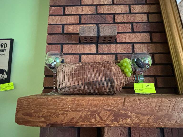 Grape wine glasses and wine jug