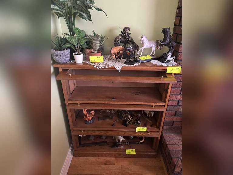 Wooden display case w/ glass doors