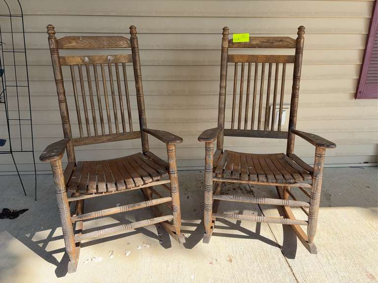 Two Cracker Barrel Rocking Chairs