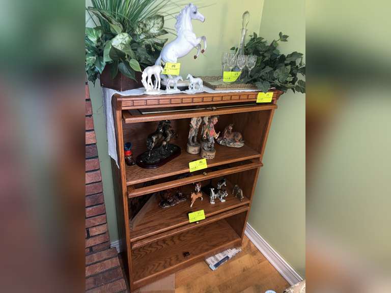 Wooden display cabinet w/ glass doors