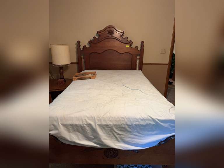 Victorian walnut double bed