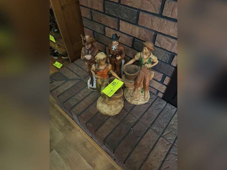 Universal Statuary Corp figures, Lewis & Clark figure, and Calamity Jane figure