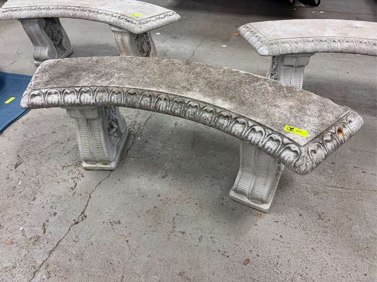 Concrete Curved Garden Bench