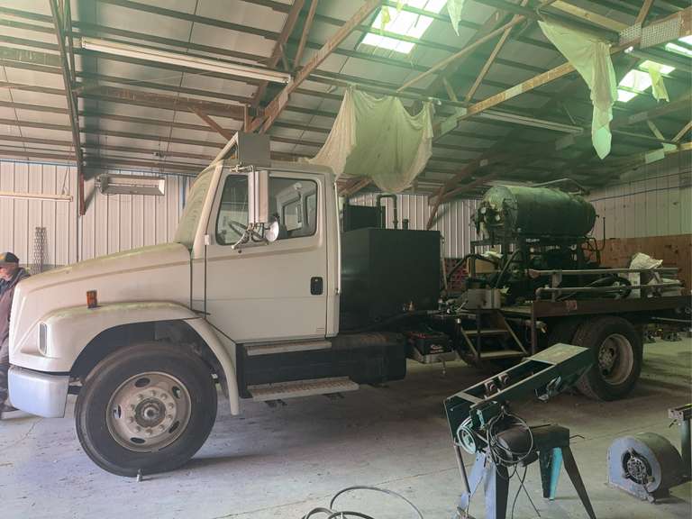 2002 Freightliner FL70, Heater Treater Unit on Rear, 7.2 Diesel CAT 3126 Engine, Running Order, Truck in Very Good Condition, 303,000 Miles,