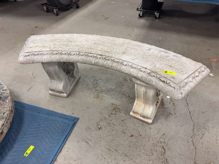 Concrete Curved Garden Bench