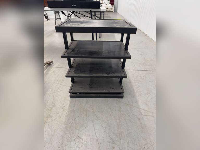 Metal Frame W/Wood Stereo Shelf