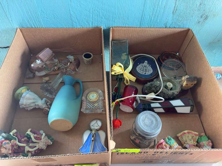 2 boxes misc items (figurines, and more)