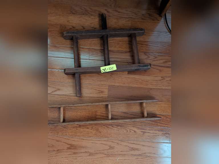 Two antique wooden yarn winders
