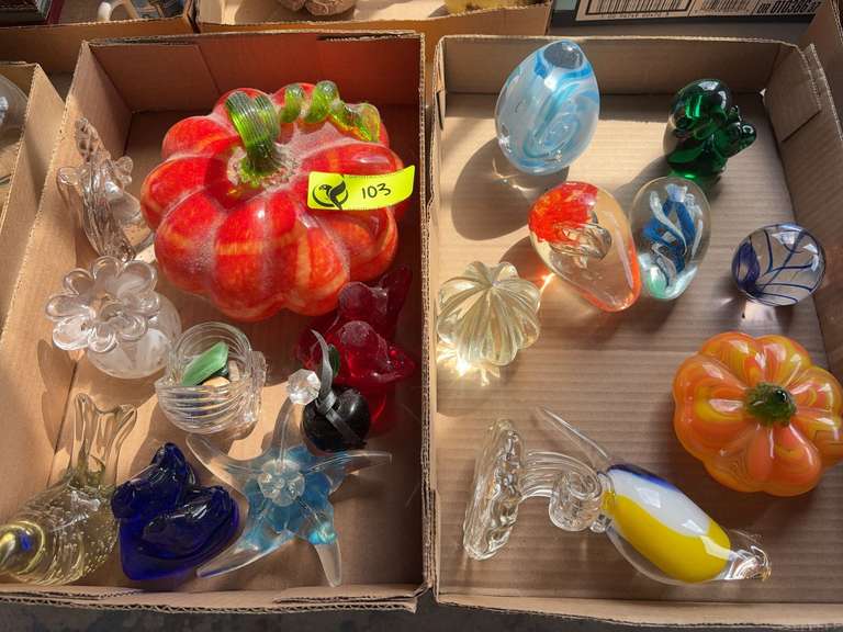 2 boxes misc paper weights